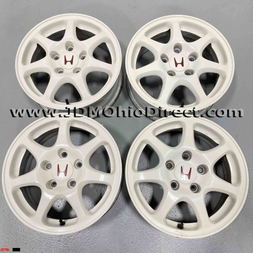 JDM EK9 Civic Type R White 5 Lug Wheels